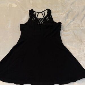 Forever 21 Elegant Black Lattice Mini Dress
